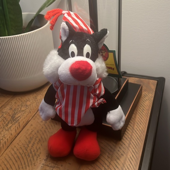 Vintage 1992 McDonalds Christmas Looney Tunes Plush Toy Sylvester - Picture 5 of 10